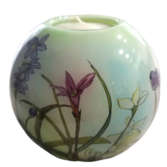 Ne'Qwa Art Tealight Collection Reverse Painted By Artist Patricia Brubaker - Picture 6 of 10